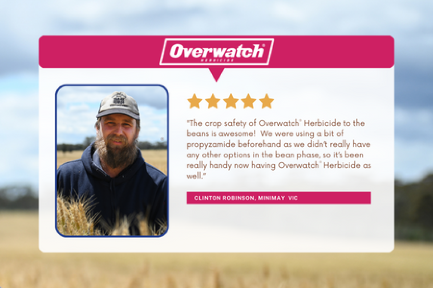Clint Robinson on Overwatch® Herbicide