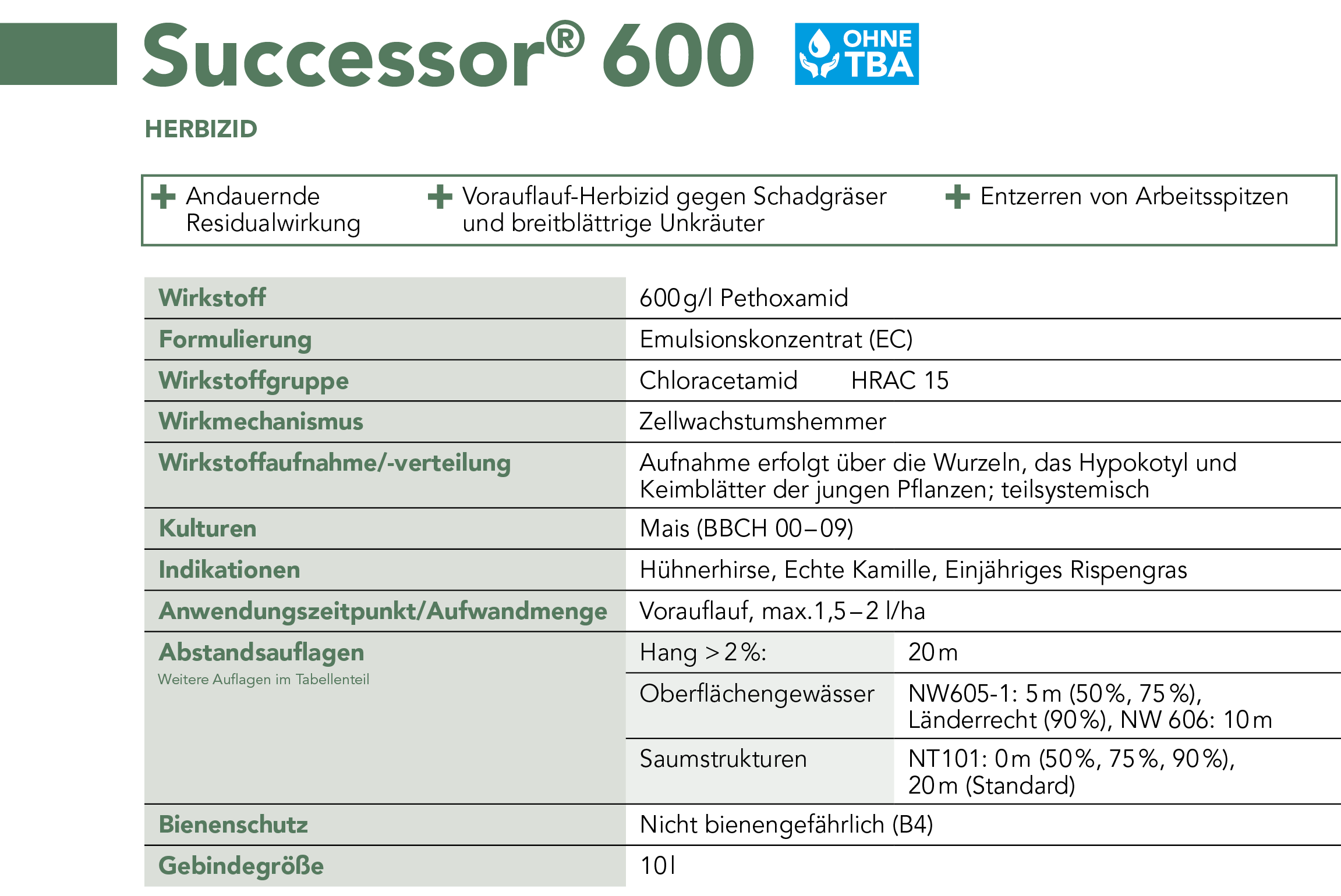 Successor® 600 Steckbrief