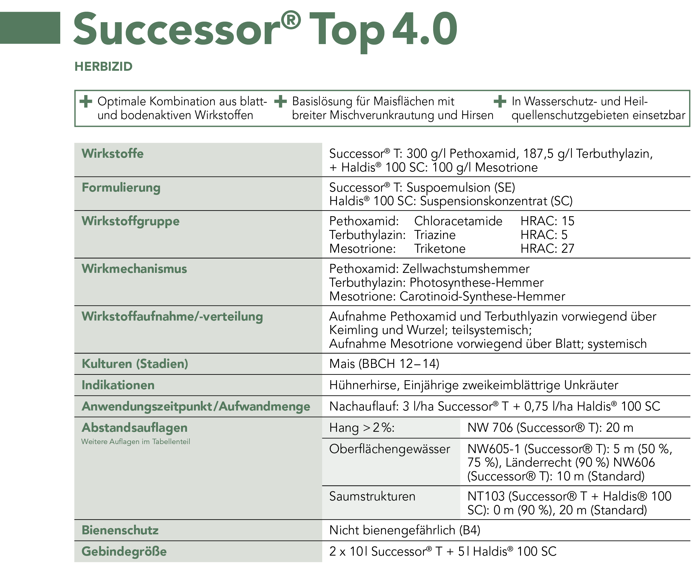 Successor® Top 4.0 Steckbrief