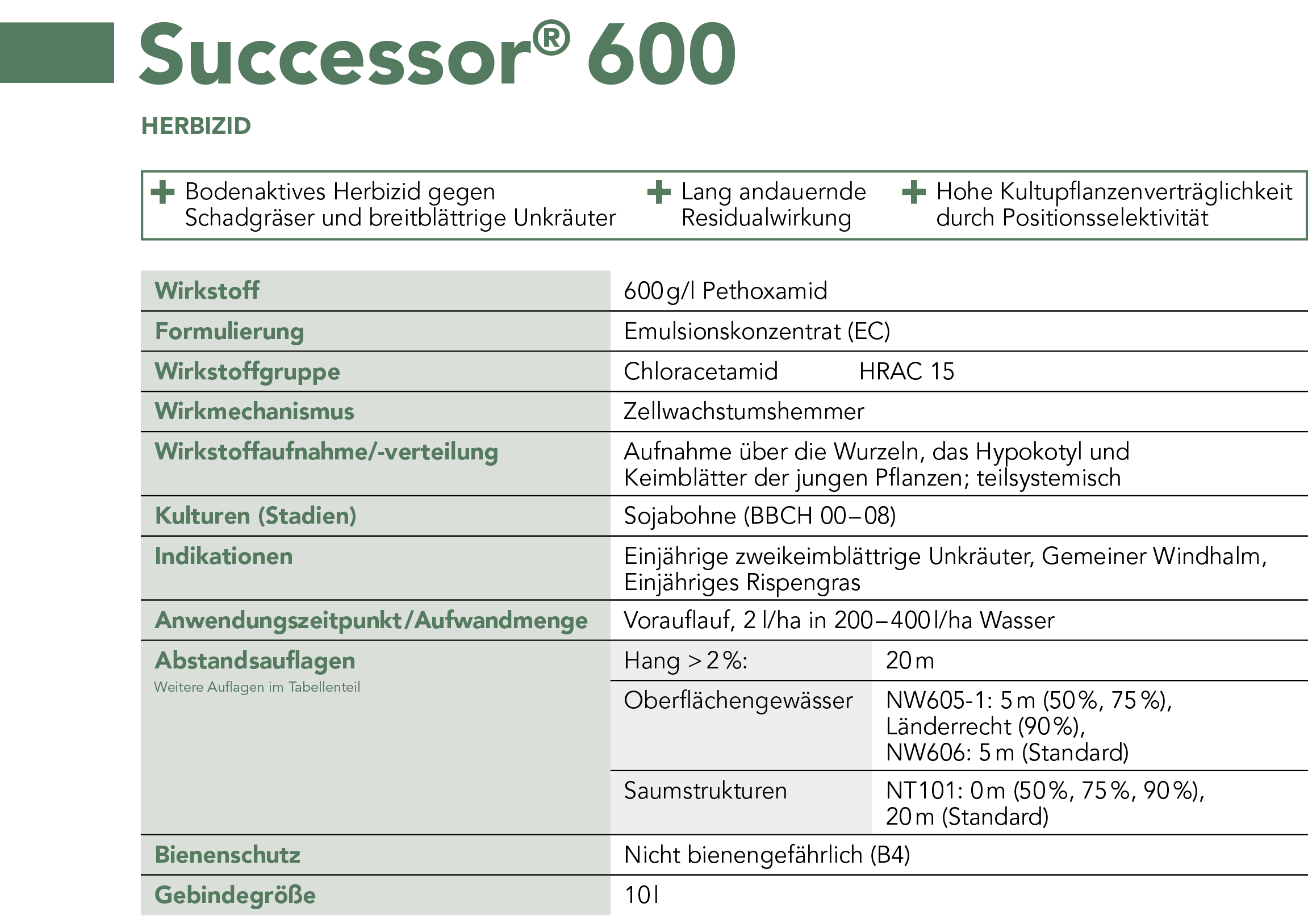 Successor® 600 Steckbrief