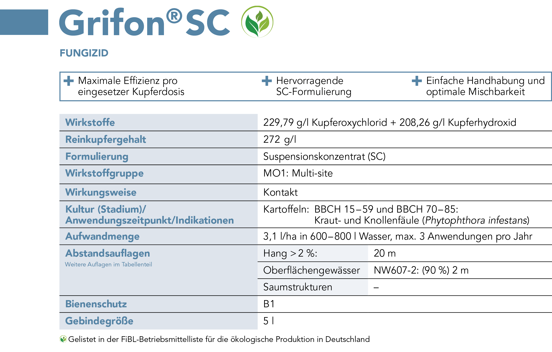 Grifon® SC Steckbrief