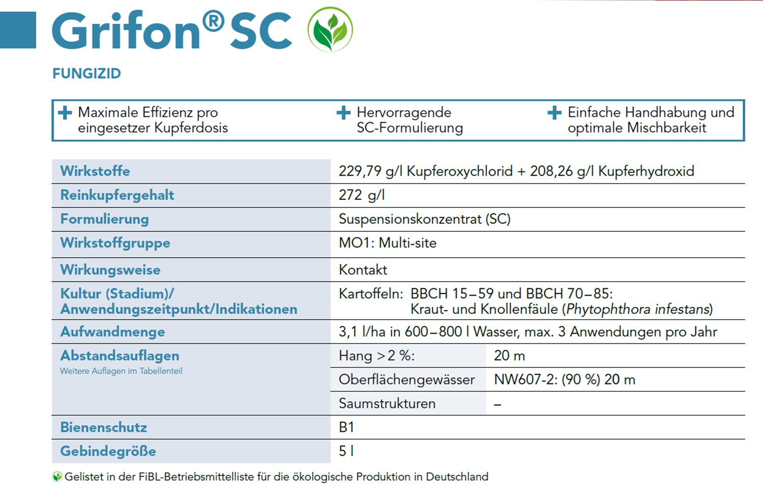 Grifon® SC Steckbrief