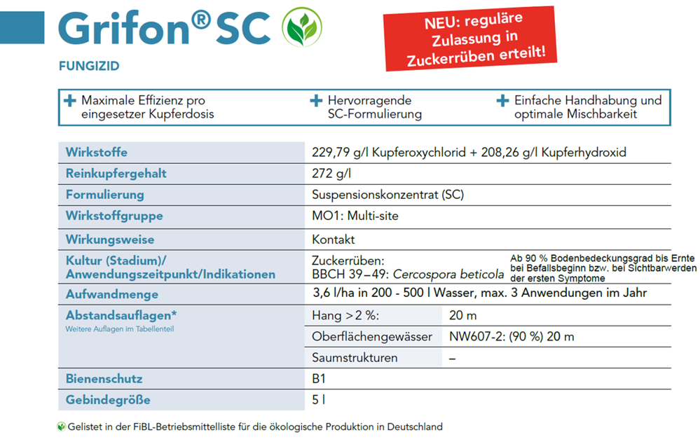 GRIFON® SC FUNGIZID IN RÜBEN