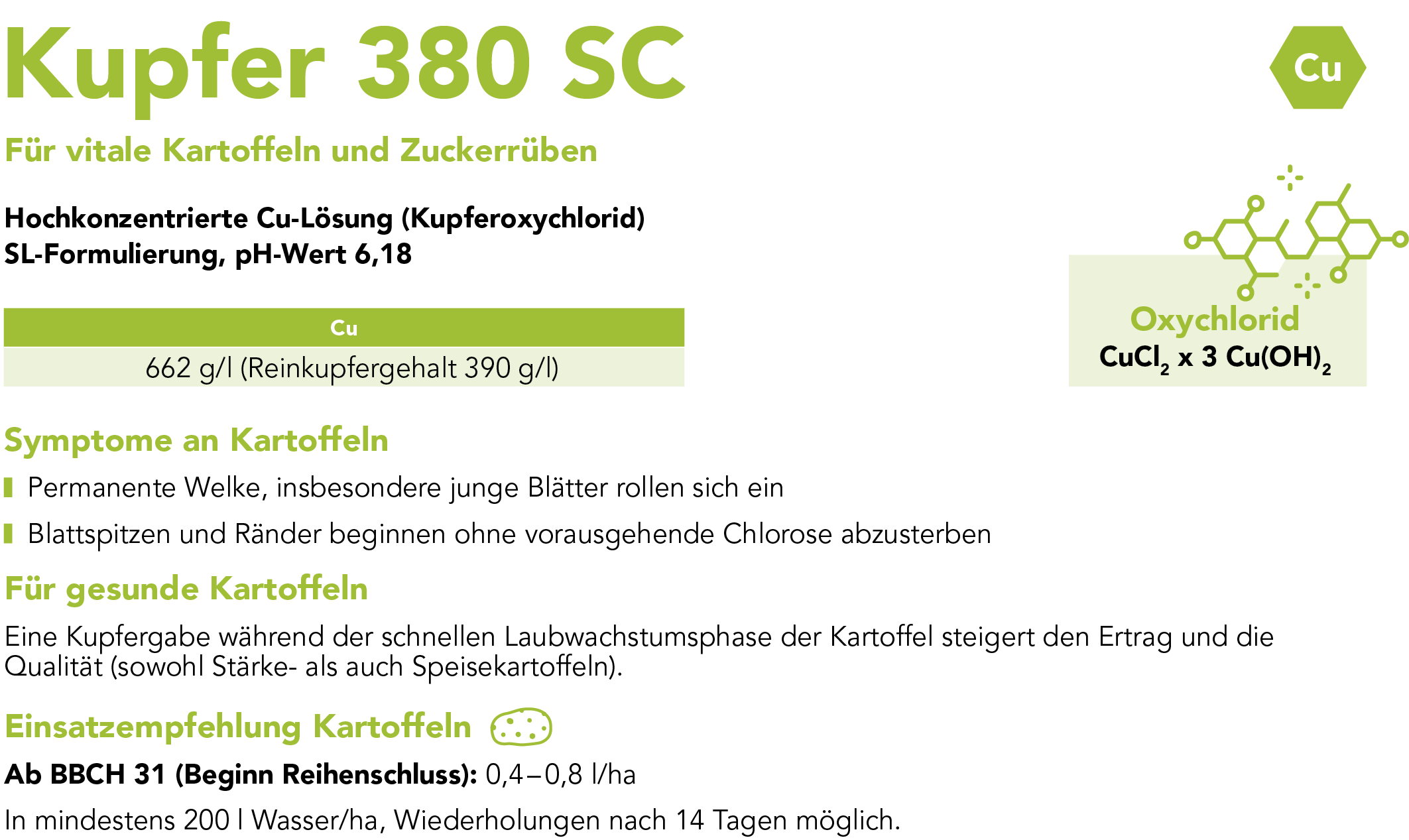 Kupfer 380 SC Markenblattdünger