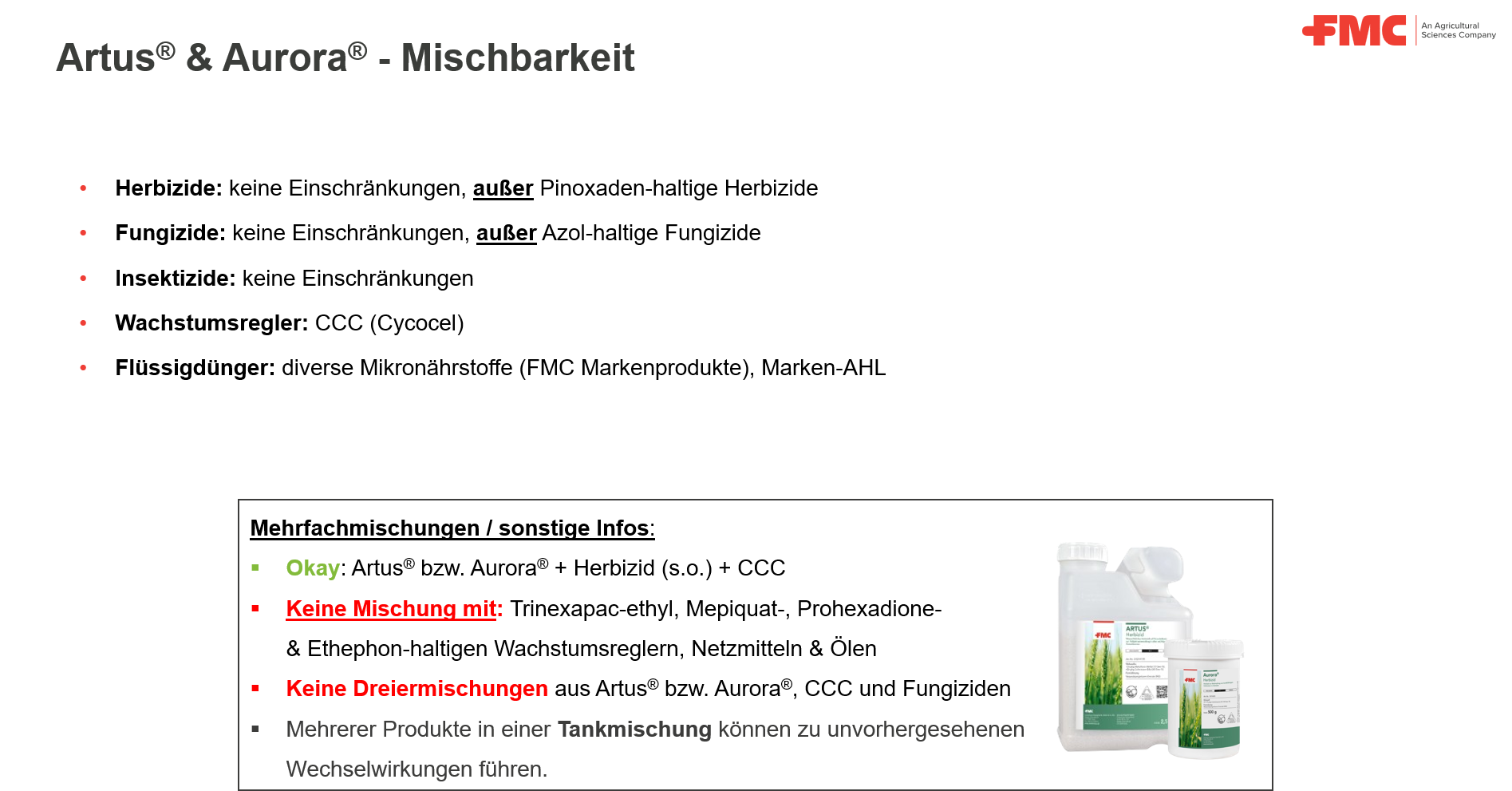 Mischbarkeit Getreideherbizide