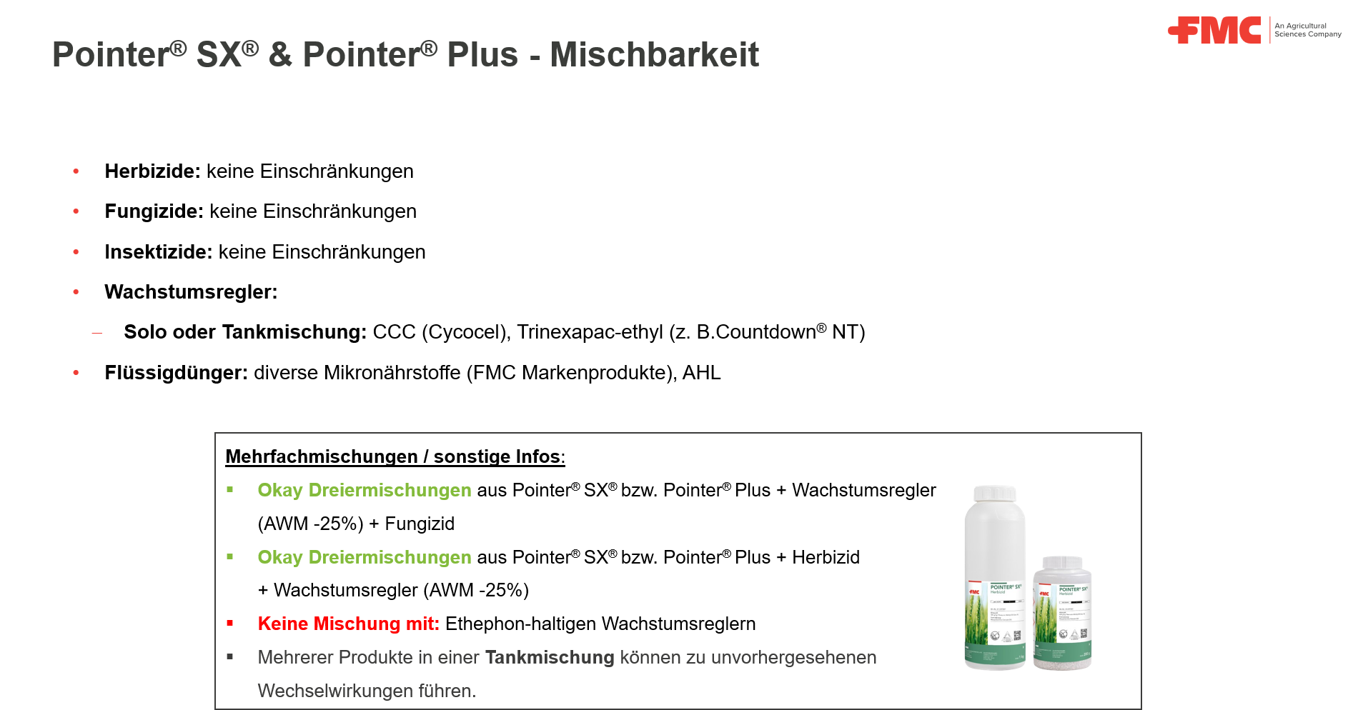 Mischbarkeit Getreideherbizide