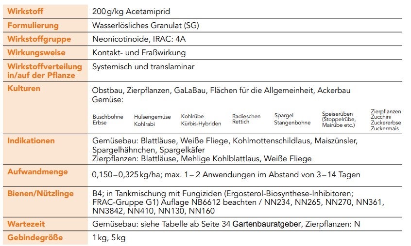 Mospilan® SG Steckbrief - Gemüse