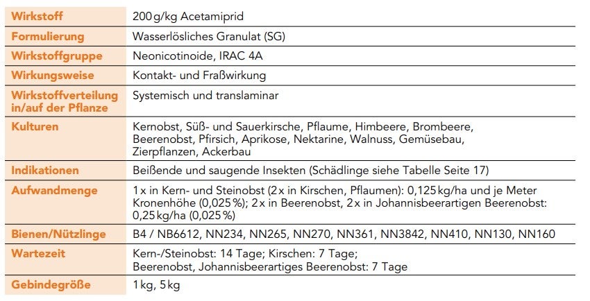 Mospilan® SG Steckbrief - Obstbau