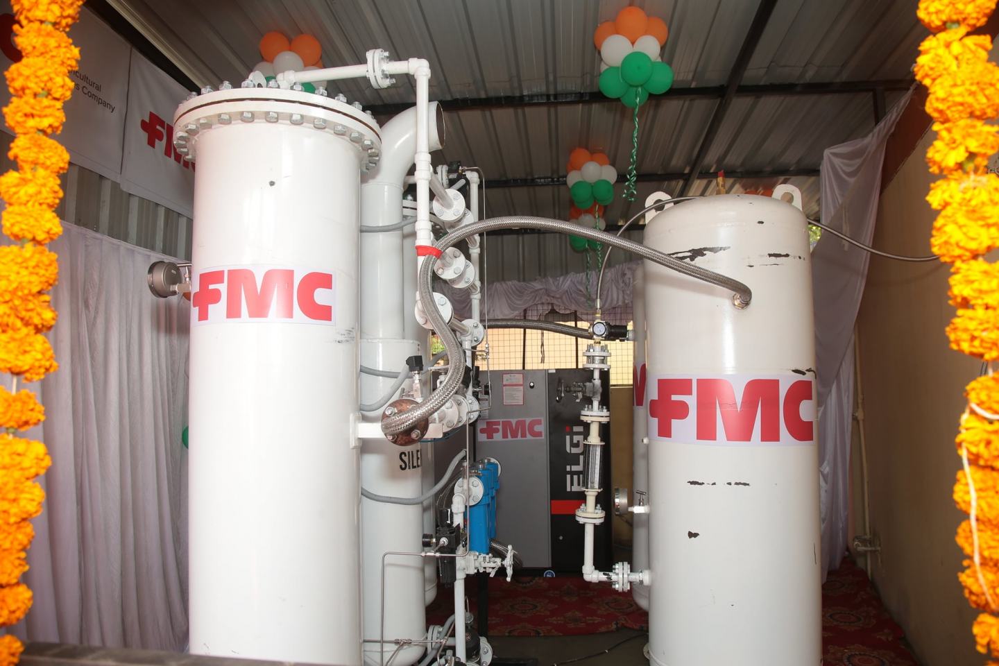 FMC Corporation inaugurates the first oxygen pressure swing absorption plant it pledged to donate for COVID-19 relief in India
