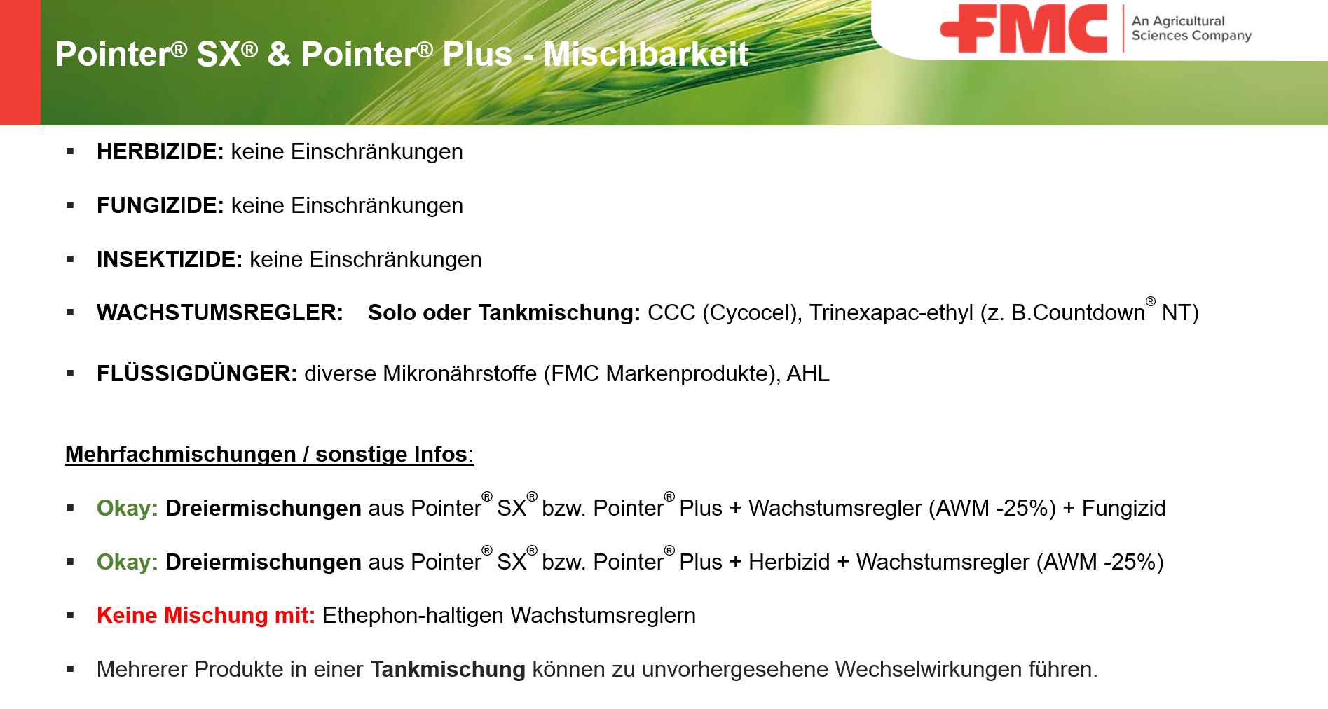 Mischbarkeit Getreideherbizide