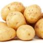 Auf einem Haufen liegende Kartoffeln vor weißen Hintergrund.