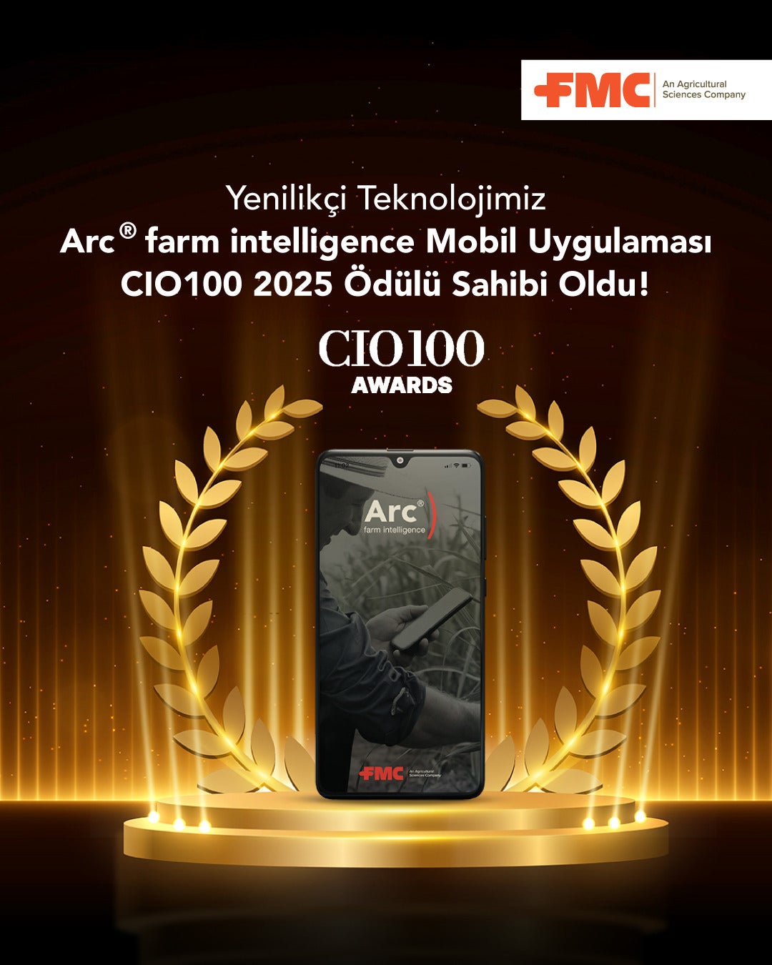 Arc® farm intelligence Mobil Uygulaması CIO 100 2025 Ödülünü Kazandı