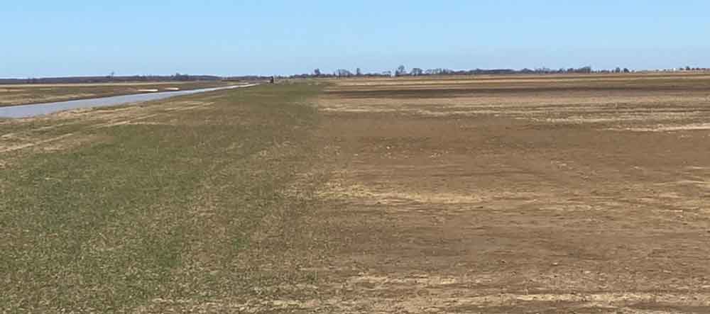 Burndown treatment on a field.