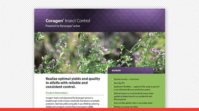 Coragen Insect Control Alfalfa Fact Sheet