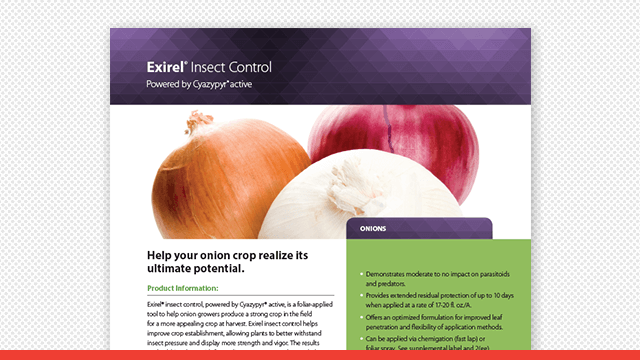 Exirel Insect Control Onions Fact Sheet