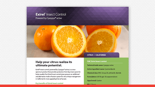 Exirel® Insect Control Powered By Cyazypyr® Active Citrus Fact Sheet