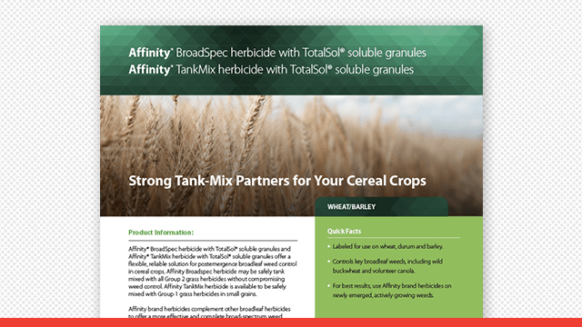 Affinity® Brand Herbicides with TotalSol® Soluble Granules Fact Sheet