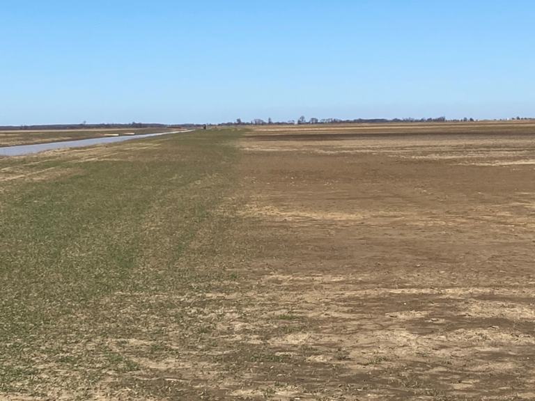 Field with Command® 3ME microencapsulated herbicide applied to it.