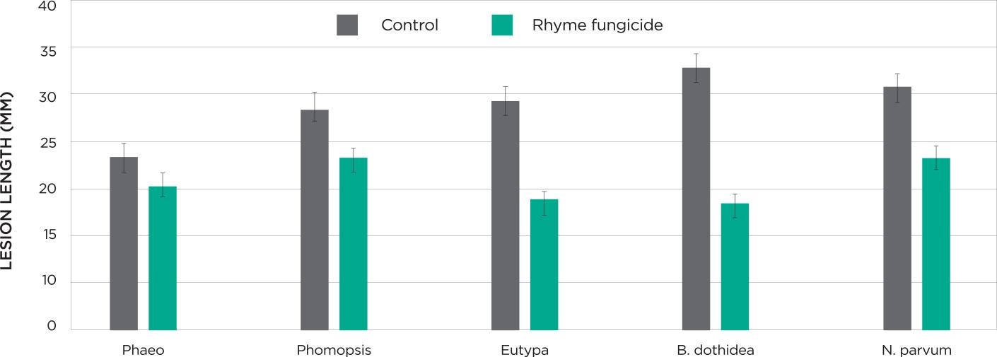 Graph displaying Disease Development by GTD Pathogen